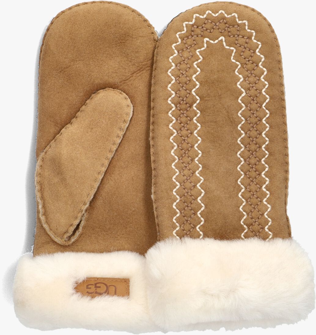cognac ugg handschoenen atherson embroidered mitten