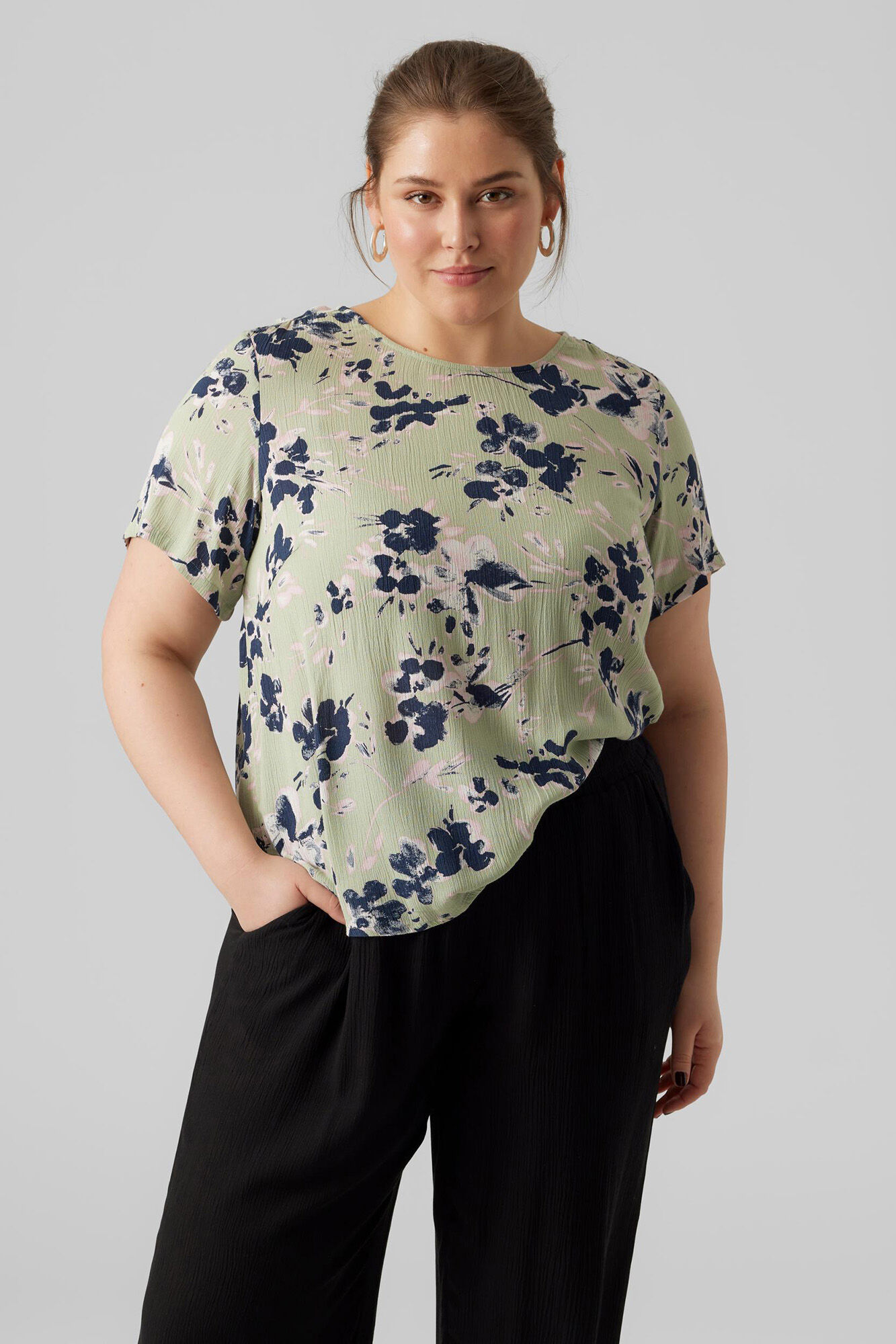 Blusa Curve de Manga Curta - Verde