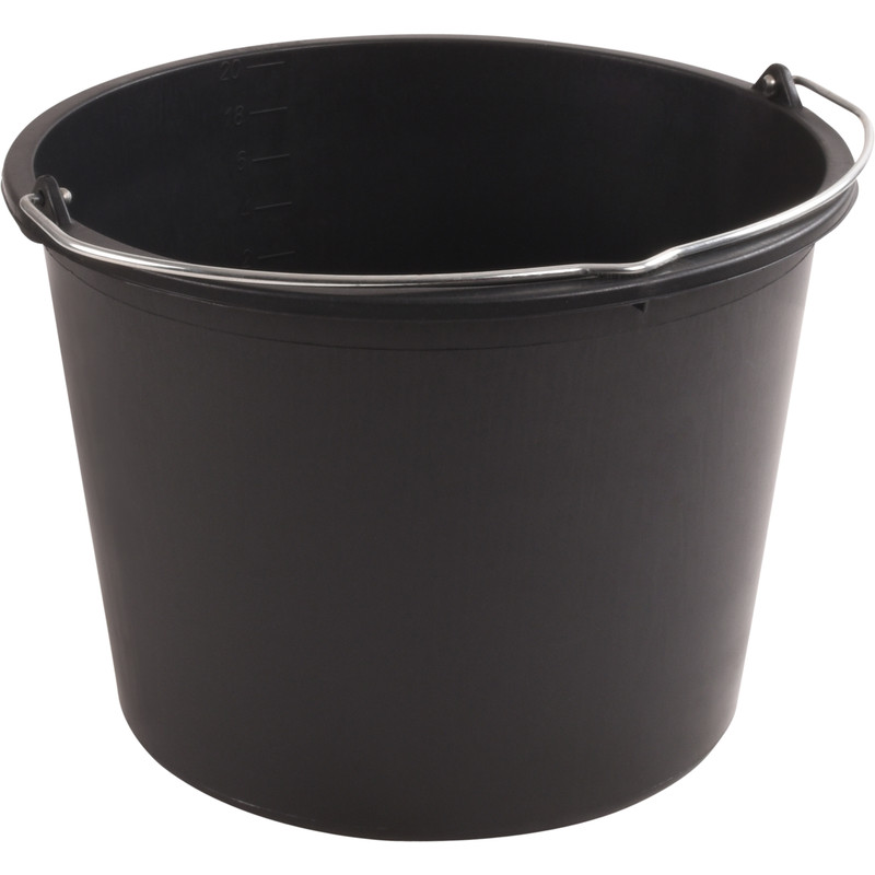 Gripline bouwemmer zwart 20L