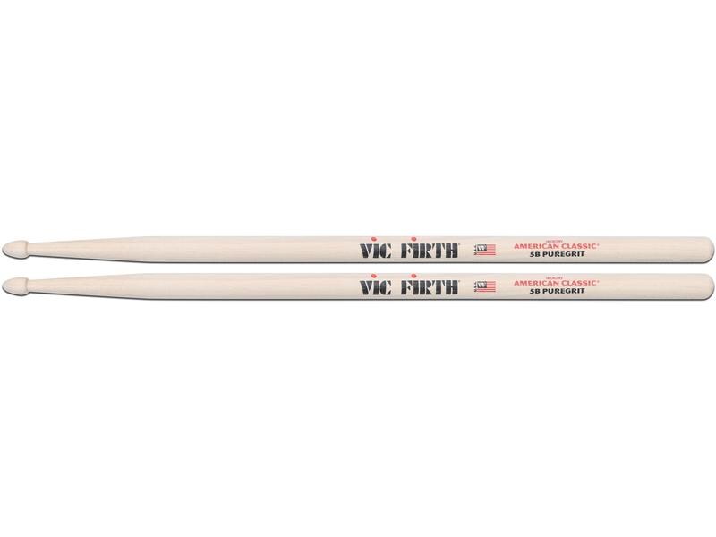Vic Firth Drumsticks 5BPG – 1 Paar American Classic 5B PureGrit – kein Finish, abrasive Holzstruktur