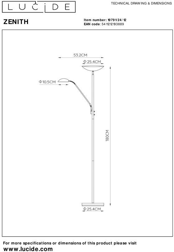 Lucide   Zenith Vloerlamp