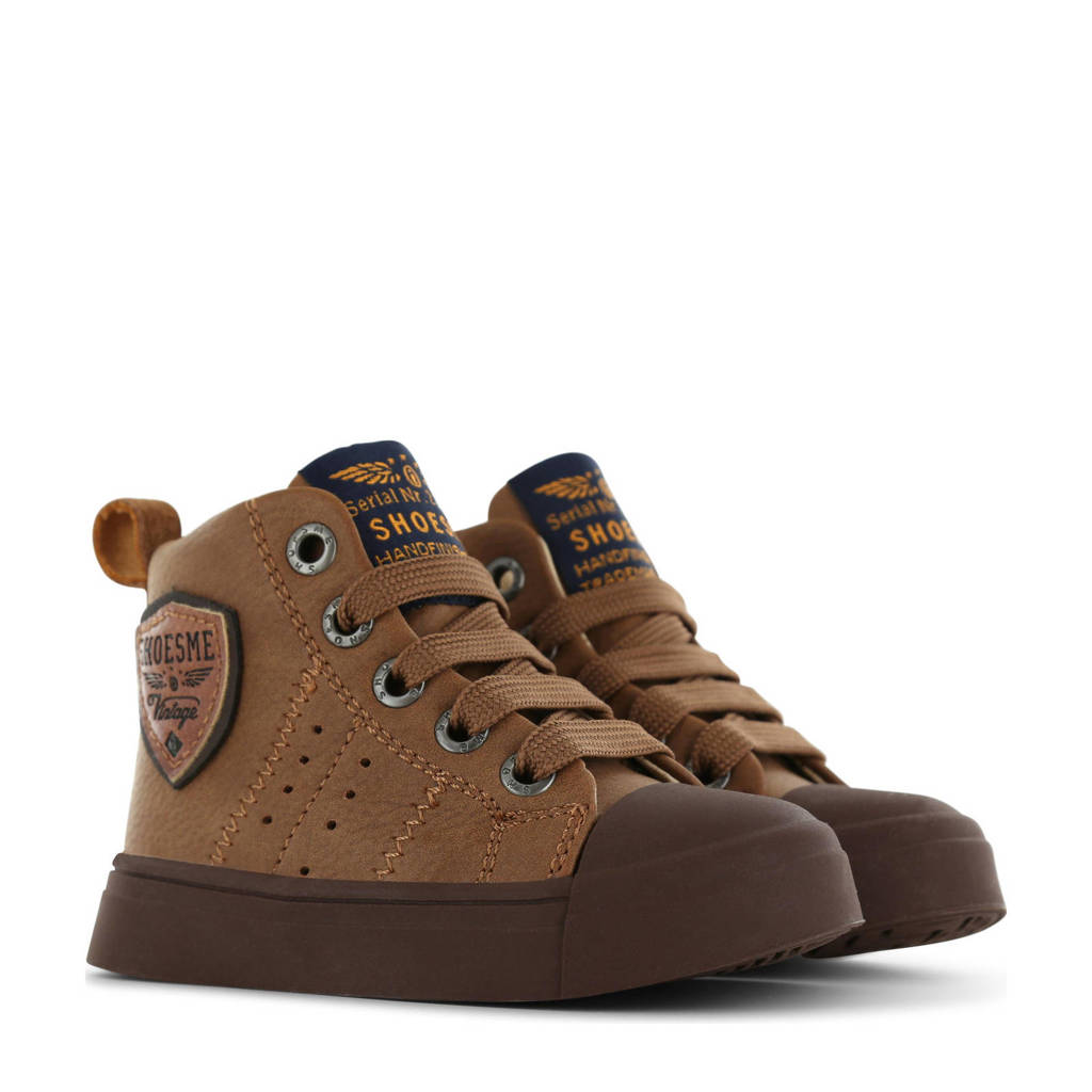 Shoesme leren veterboots bruin