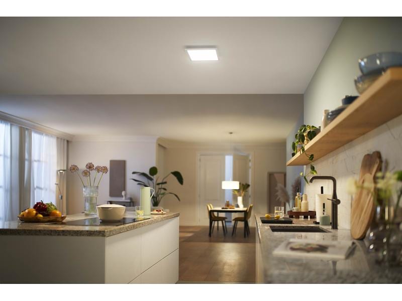 Philips Deckenleuchte Touch SceneSwitch 12 W, 4000 K, Weiss Quadratische LED-Leuchte mit Lichtanpassung
