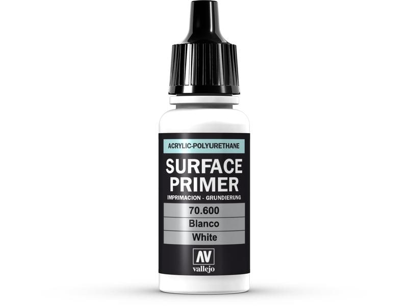 Vallejo Airbrush-Primer Surface Primer: White 17 ml Schnelltrocknende Grundierung in Tropfflasche