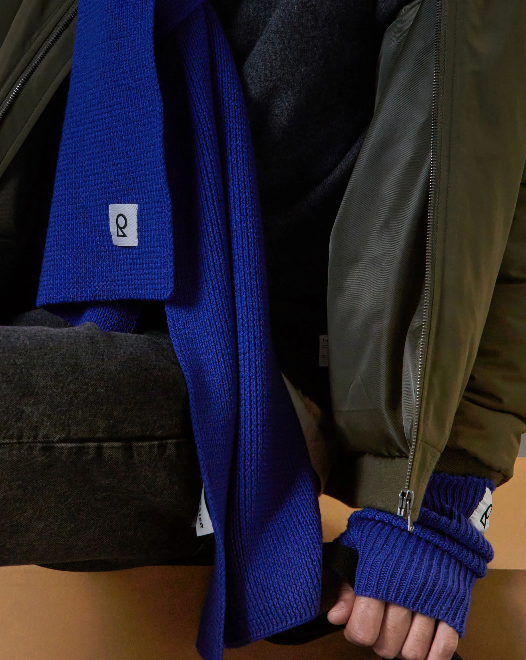 Echarpe en laine mérinos unisexe | Bleu