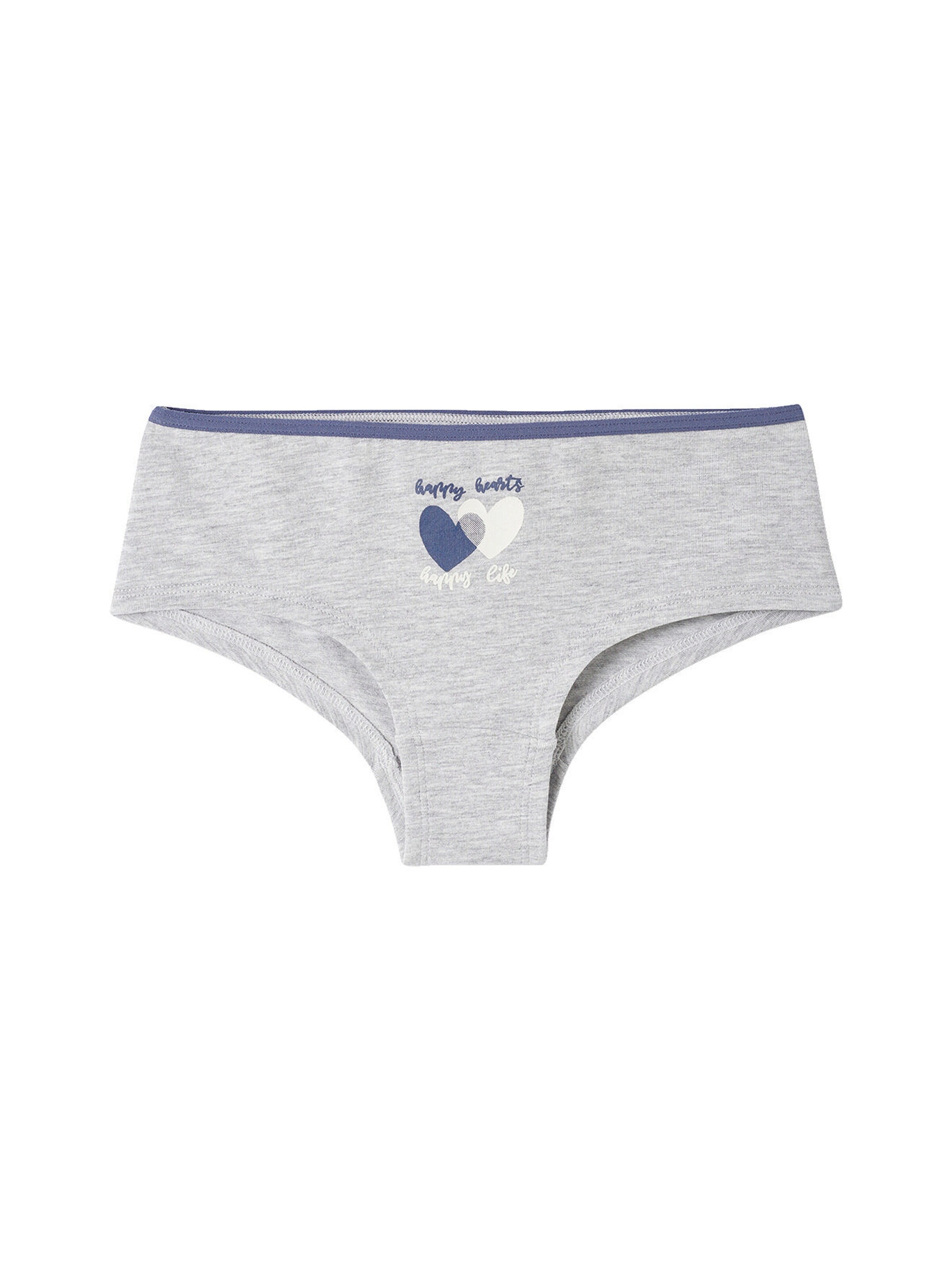 Vertbaudet 7er-Pack Mädchen Shortys, Herzen blau