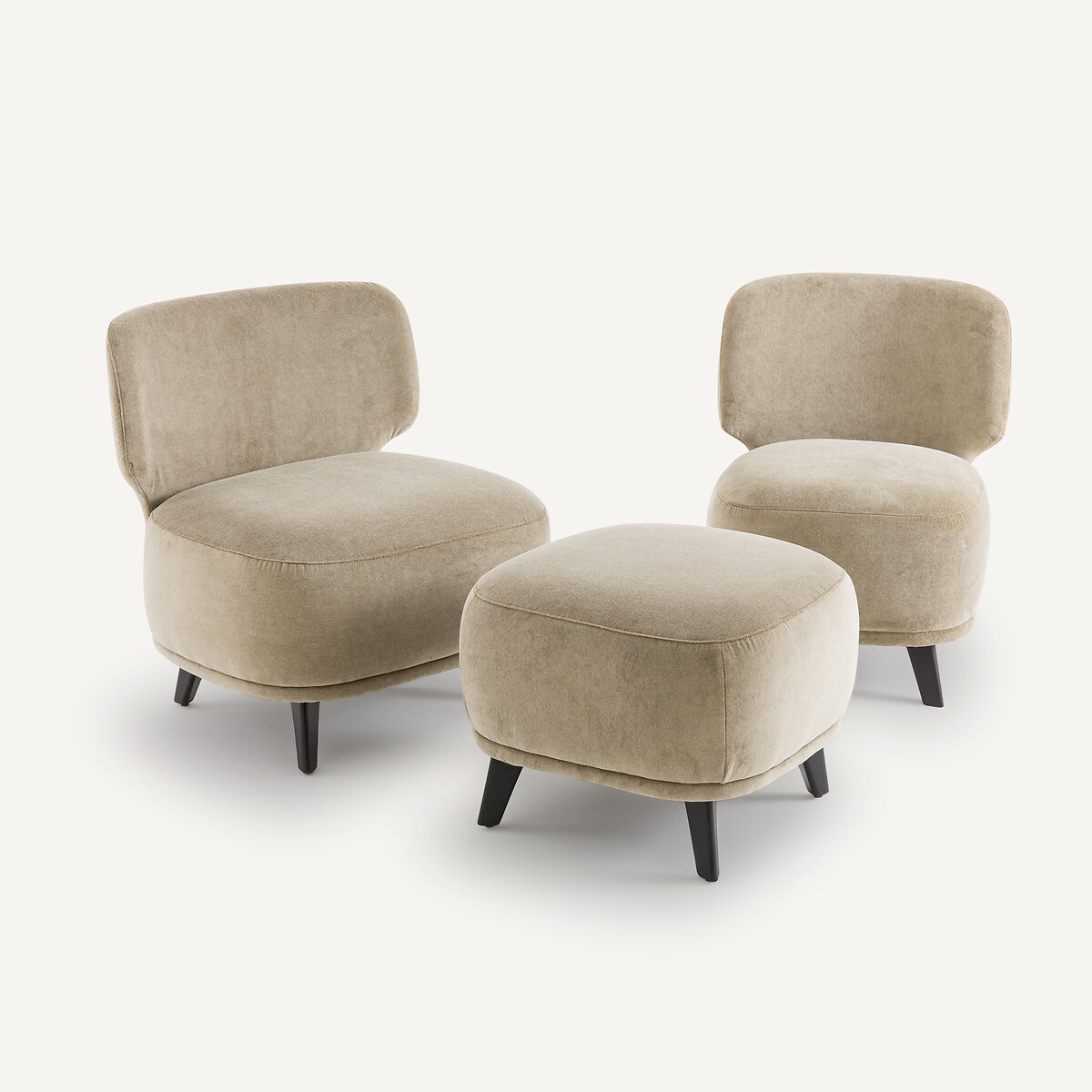 AM.PM<br>Puf de veludo Odalie, design E.Gallina
