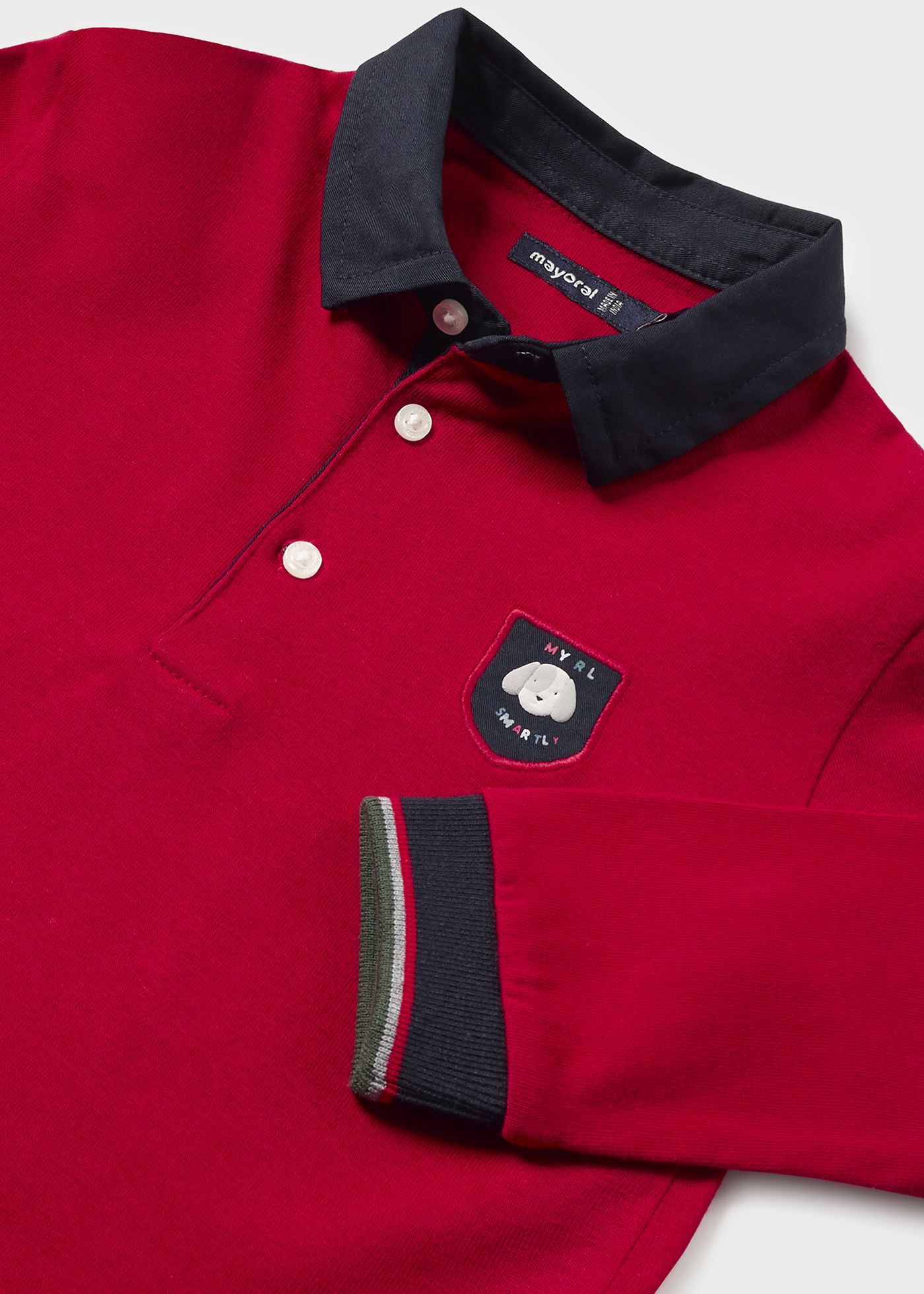 Camisa polo infantil Better Cotton com gola contrastante