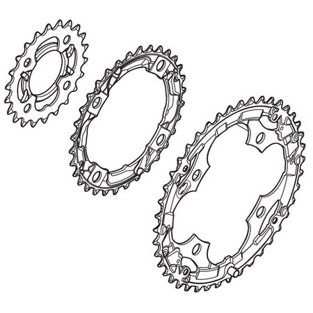 ALIVIO M410 HG 4-Arm-Kettenblätter 8-fach LØ 104 mm  silber  32 Zähne