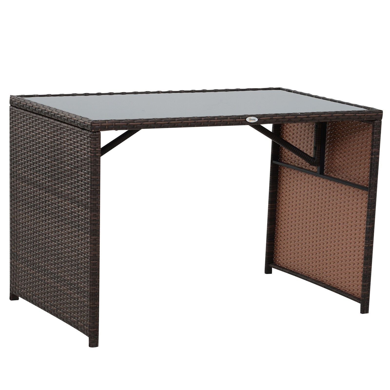 Outsunny Polyrattan Garnitur als 5-teiliges Set braun, cremeweiß 120 x 69 x 77,5 cm (LxBxH)