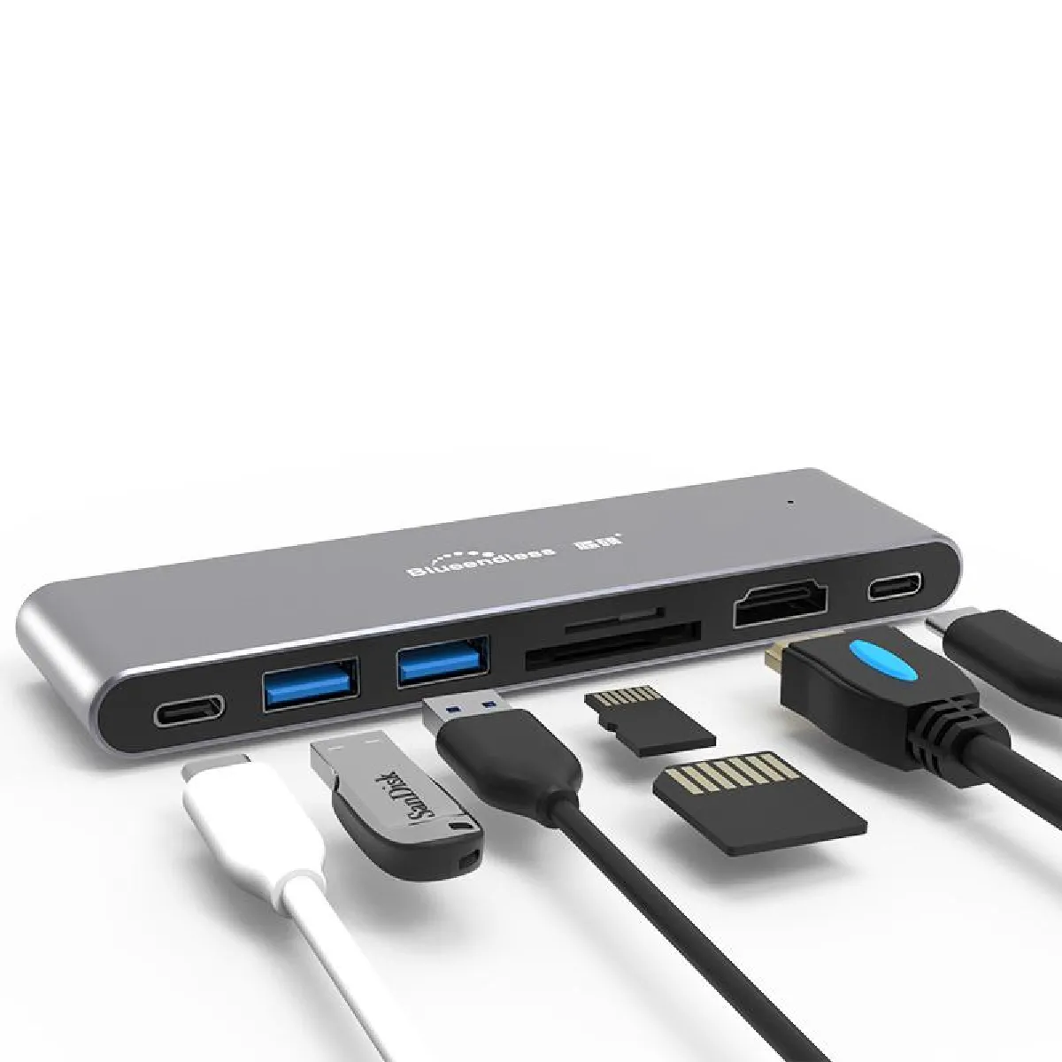 Winkoo.fr Adaptateur USB MacBook Pro Air 7 en 1