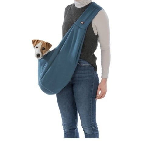Canguru Trixie para transporte de barriga, azul e cinza, para cães.