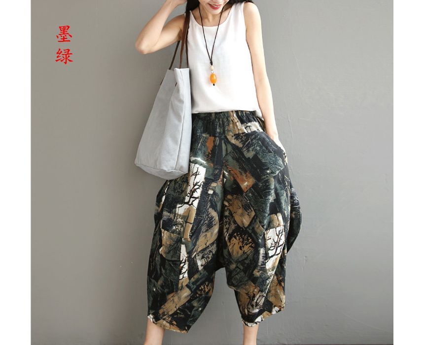 Lewwe - Harembroek met elastische taille en print