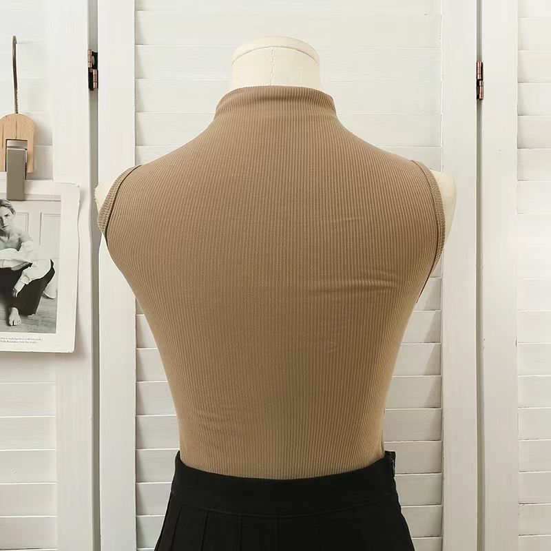 swnney - Tanktop met opstaande kraag en effen kleur