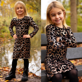 Glitter heart dress - goud