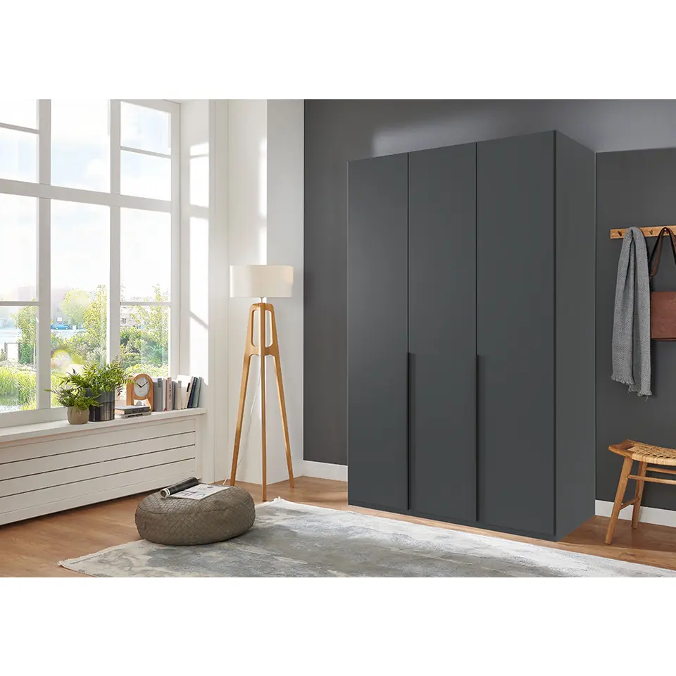 Kledingkast Milaan 3-deurs- grafiet - 208x135x58 cm