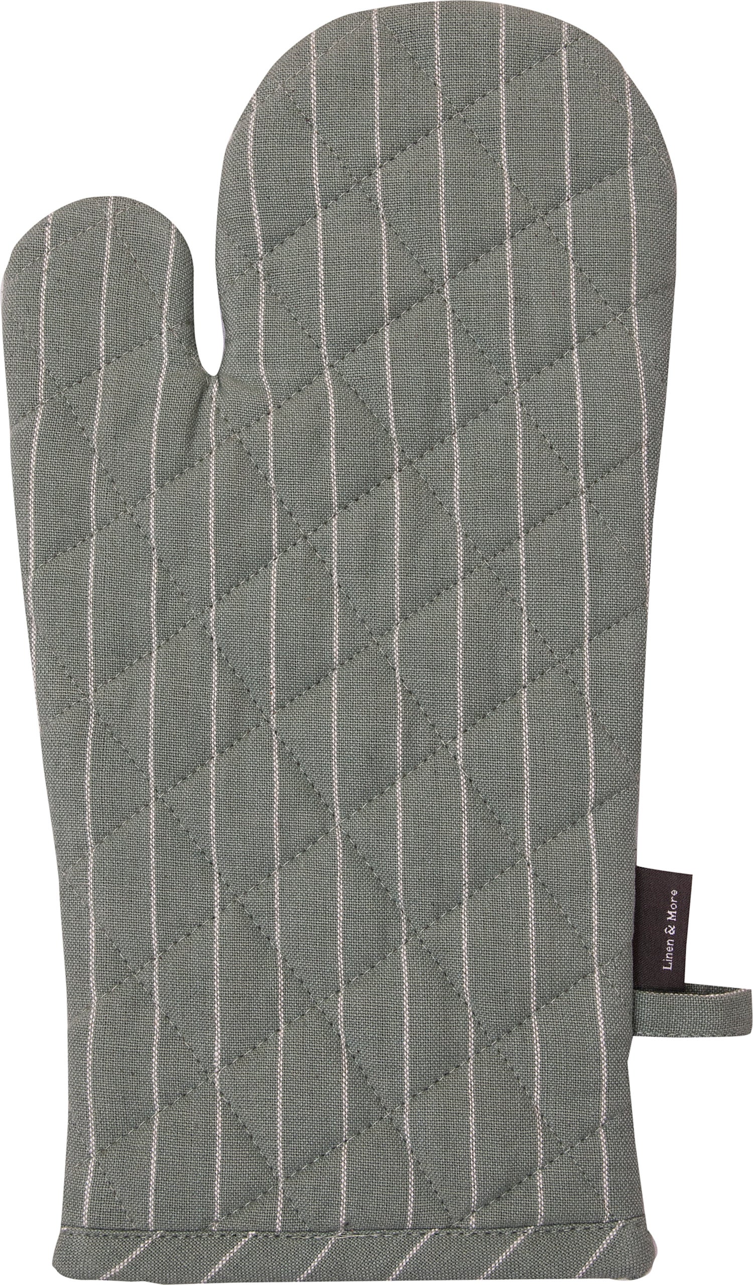 Linen & More ovenhandschoen Pinstripe grijs 18 x 33 cm
