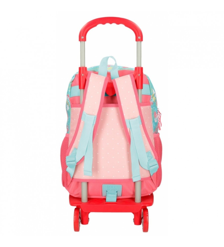 Mochila Escolar Roll Road 40cm com Carrinho Roll Road My Little Town rosa