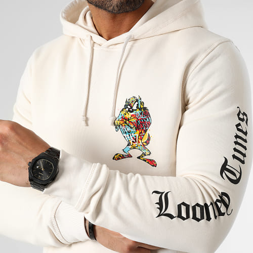 Sweat Capuche Sleeves Taz Graff Beige