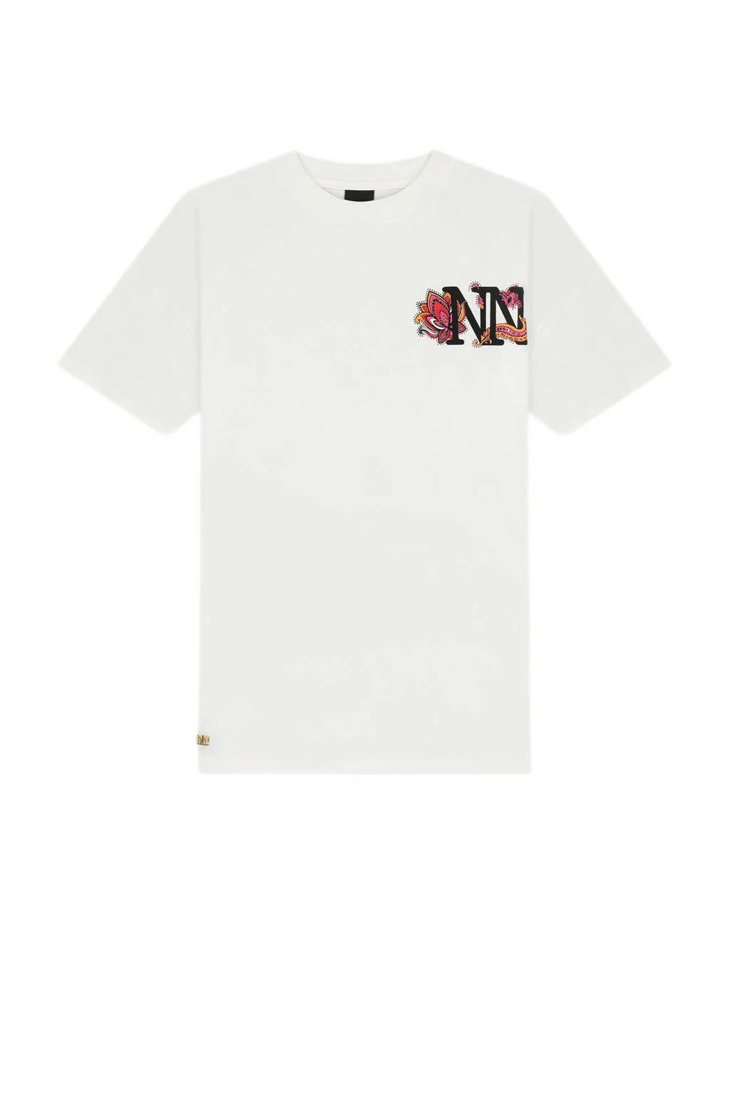 NIK&NIK T-shirt Logo met backprint wit/fuchsia