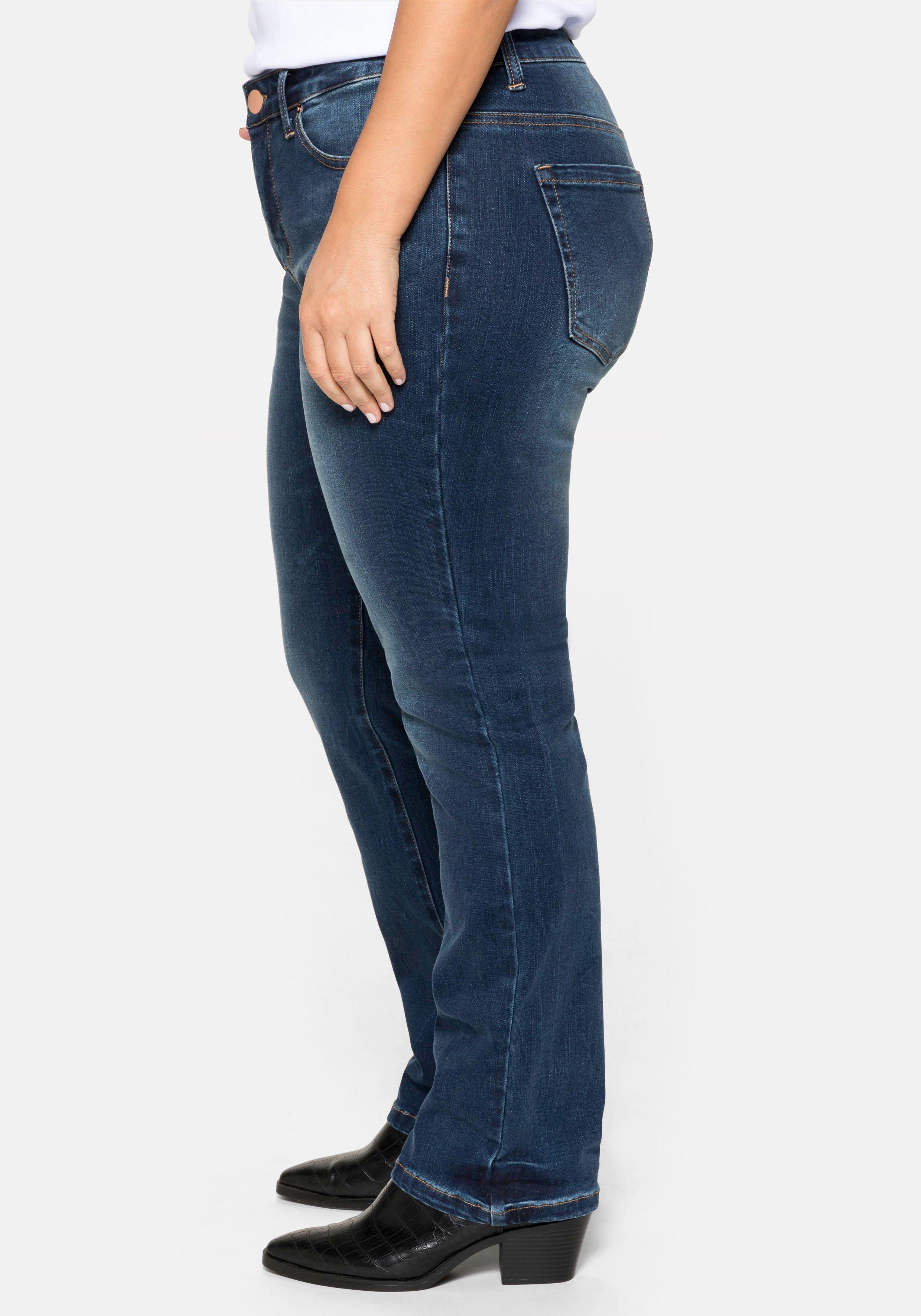 Gerade Stretch-Jeans mit Bodyforming-Effekt
