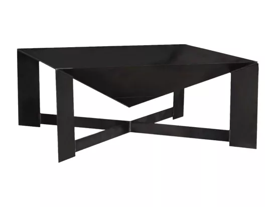 Brasero de jardin carré CUBA en acier-Acier noir sablé--70x70 cm--Acier noir sablé