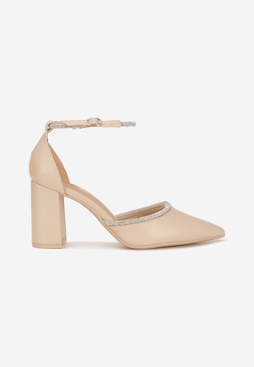Chaussures élégantes à talon épais beige Iustina