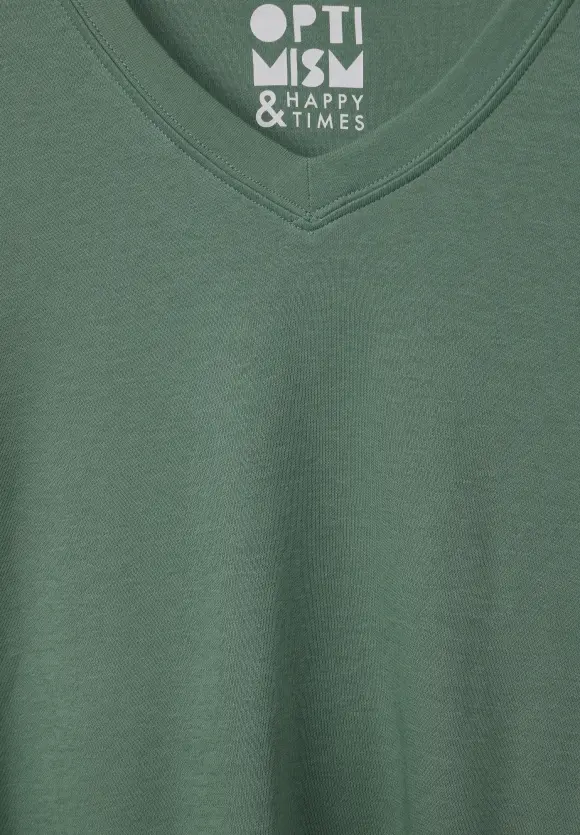 Basic Langarmshirt - raw salvia green