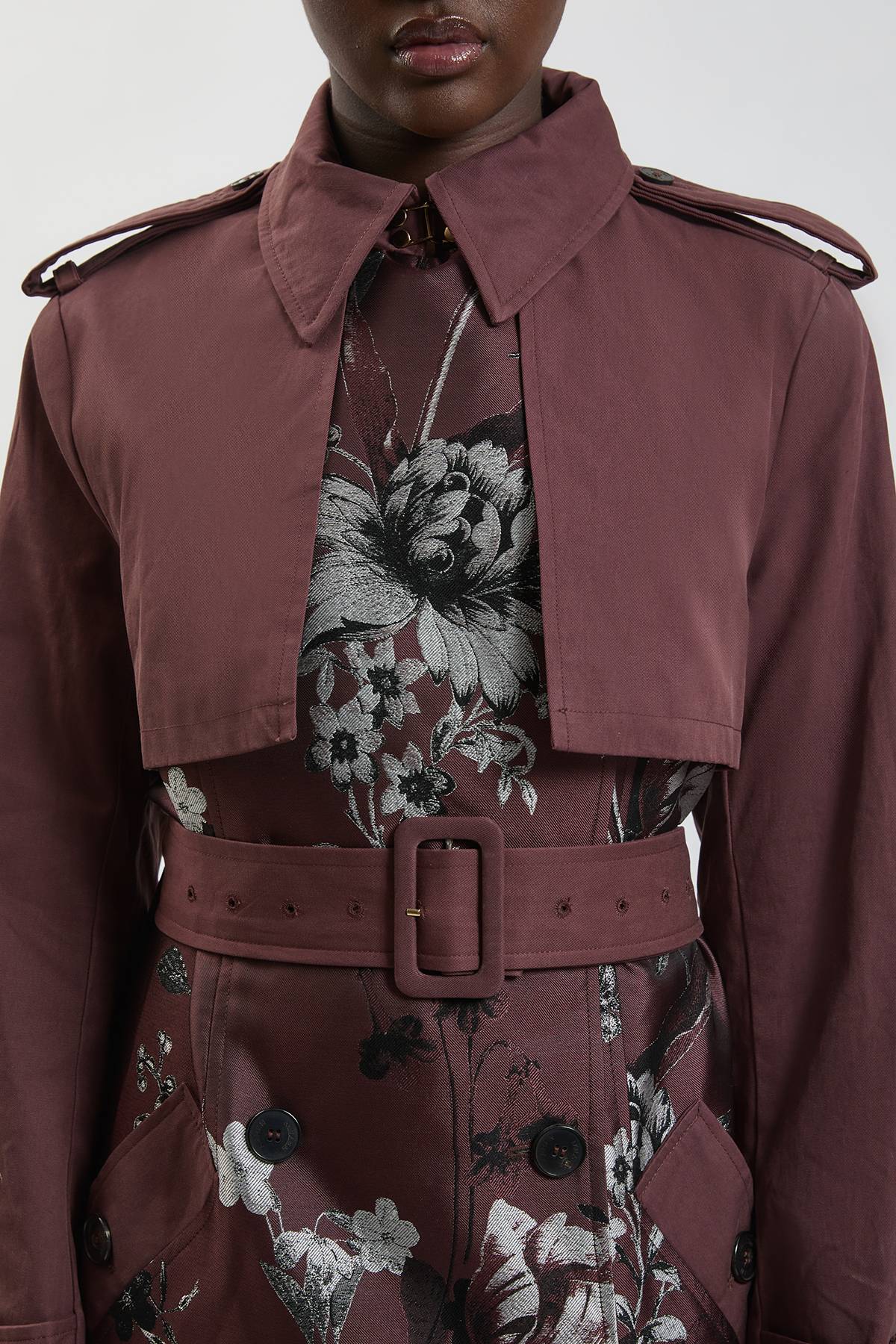 KarenMillen Trench-coat À Mélange Jacquard