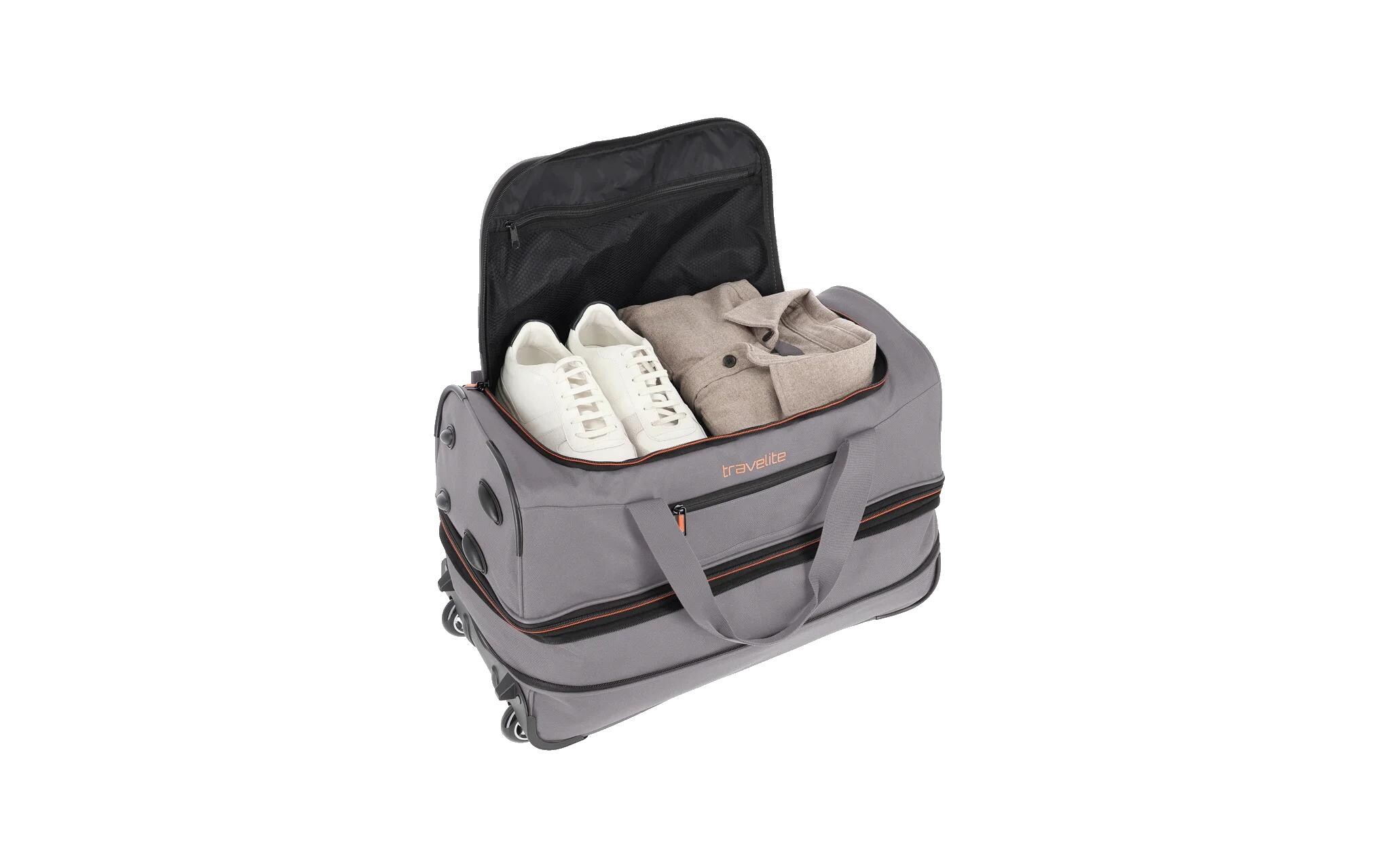Basics Trolley Reisetasche S erweiterbar, GrauReisekoffer