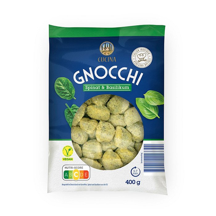 CUCINA Gnocchi-Vielfalt 400 g, Spinat-Basilikum