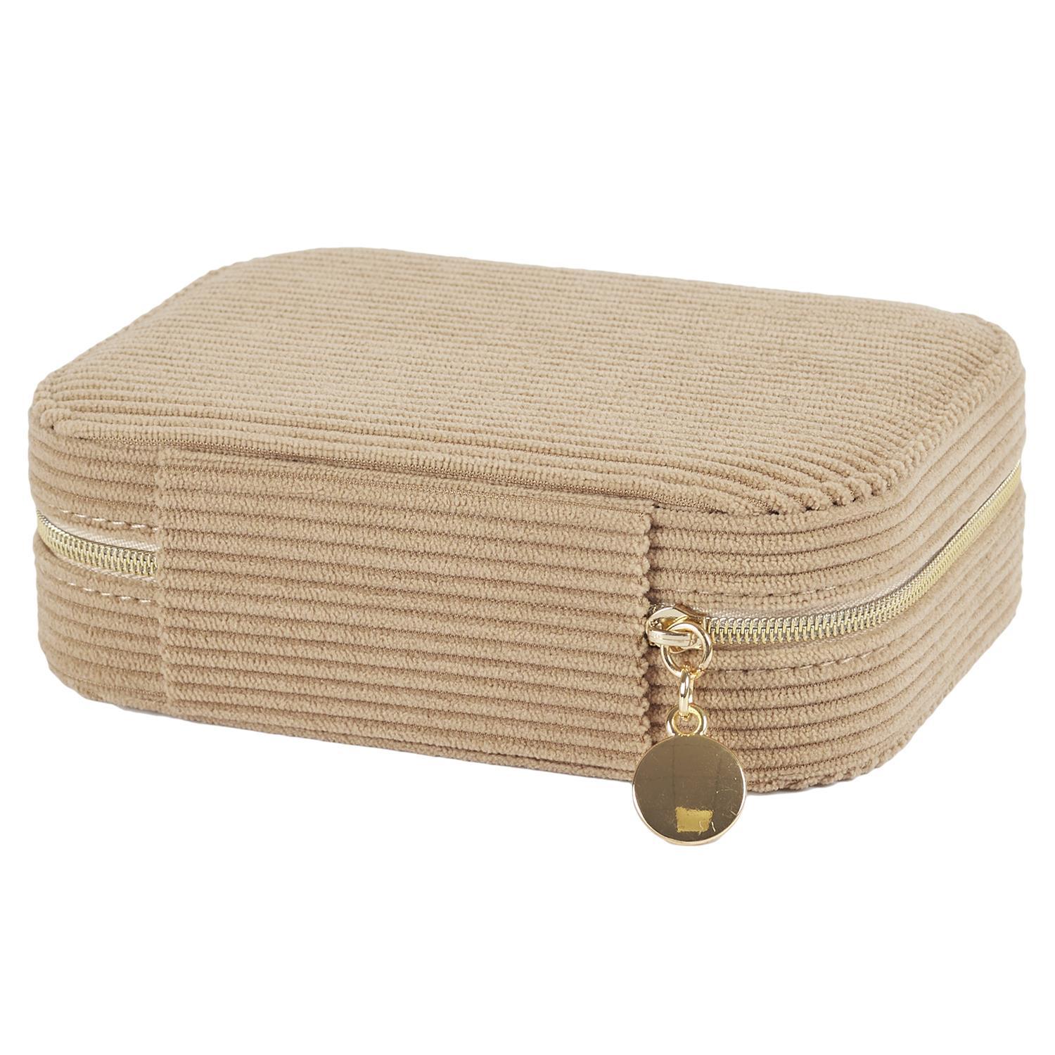 BOITE BIJOUX VELOURS COTELE RECTANGLE