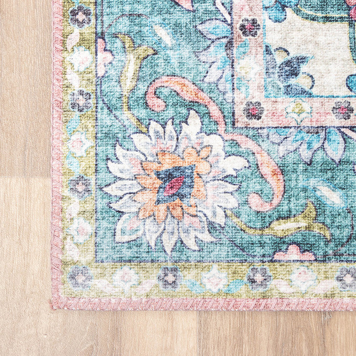 Vintage vloerkleed - Lily Oriental Blauw/Roze | Fleurig