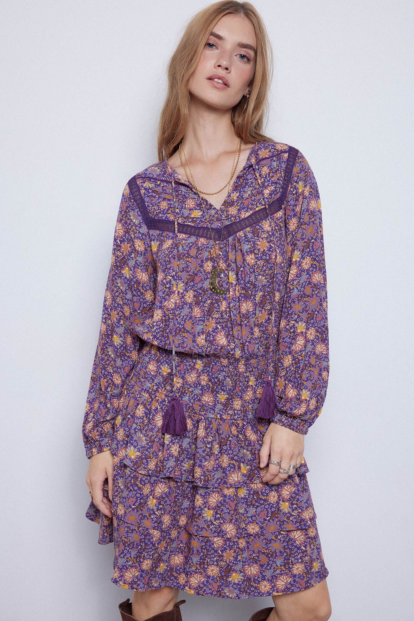 vestido curto estampado