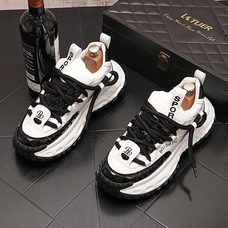 Mr Ozera - Platformsneakers met tweekleurige letters