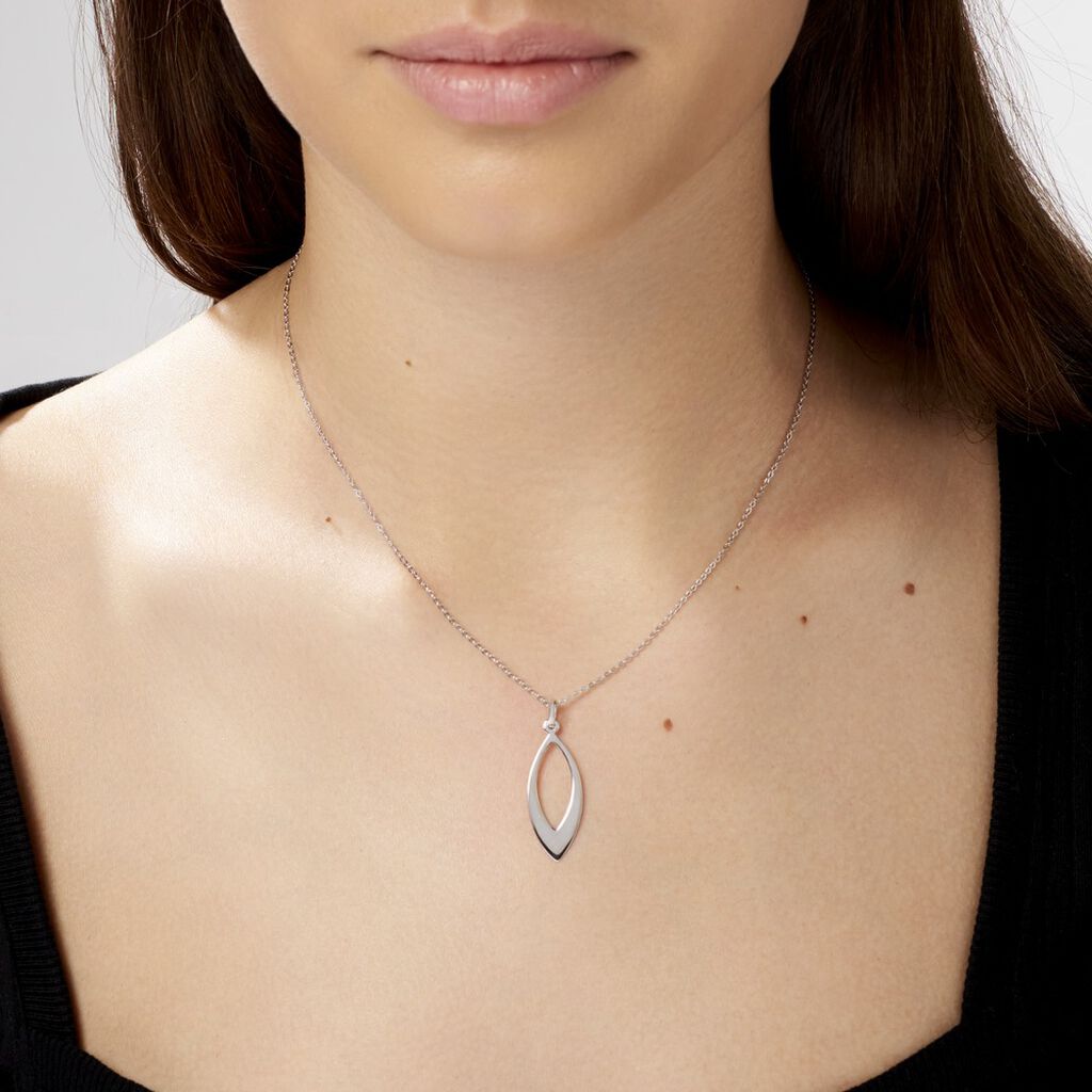 Collier Andrienne Argent Blanc