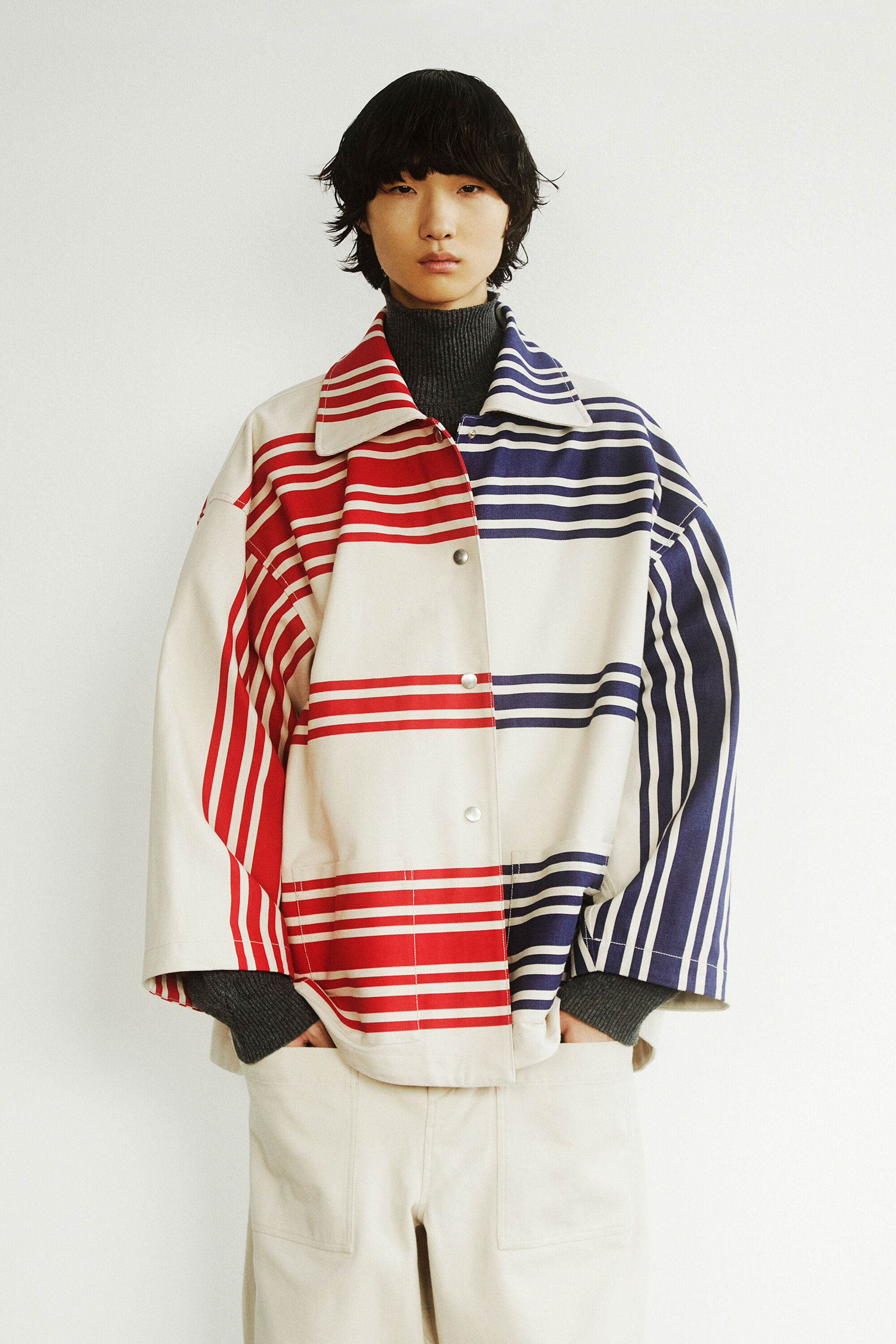 Jaqueta listrada oversized Hed Mayner