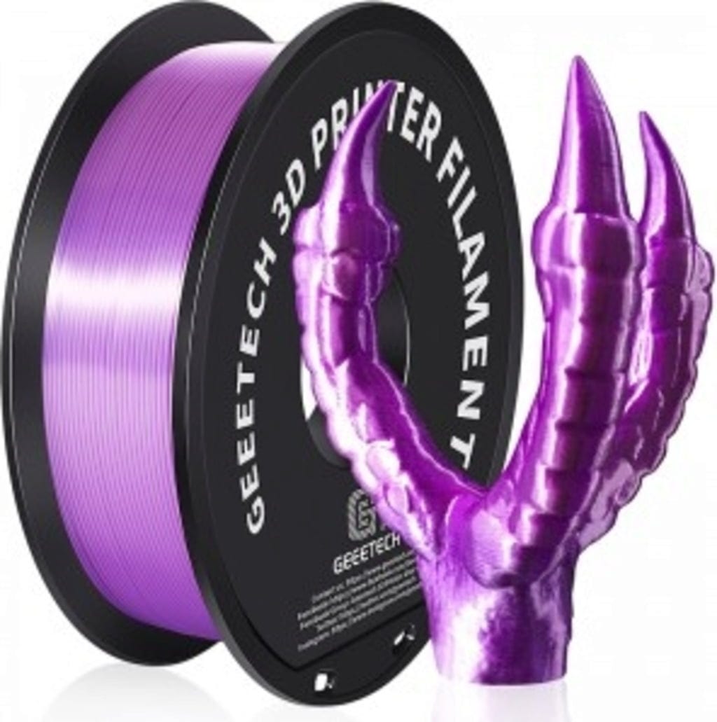 GEEETECH  PLA Silk Purple, 1,75 mm / 1000 g    Einfach zu verarbeitendes Seidenfilament