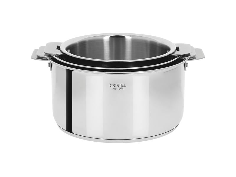 Cristel Kochtopf-Set Casteline 3-teilig Stapelbare Edelstahl Töpfe