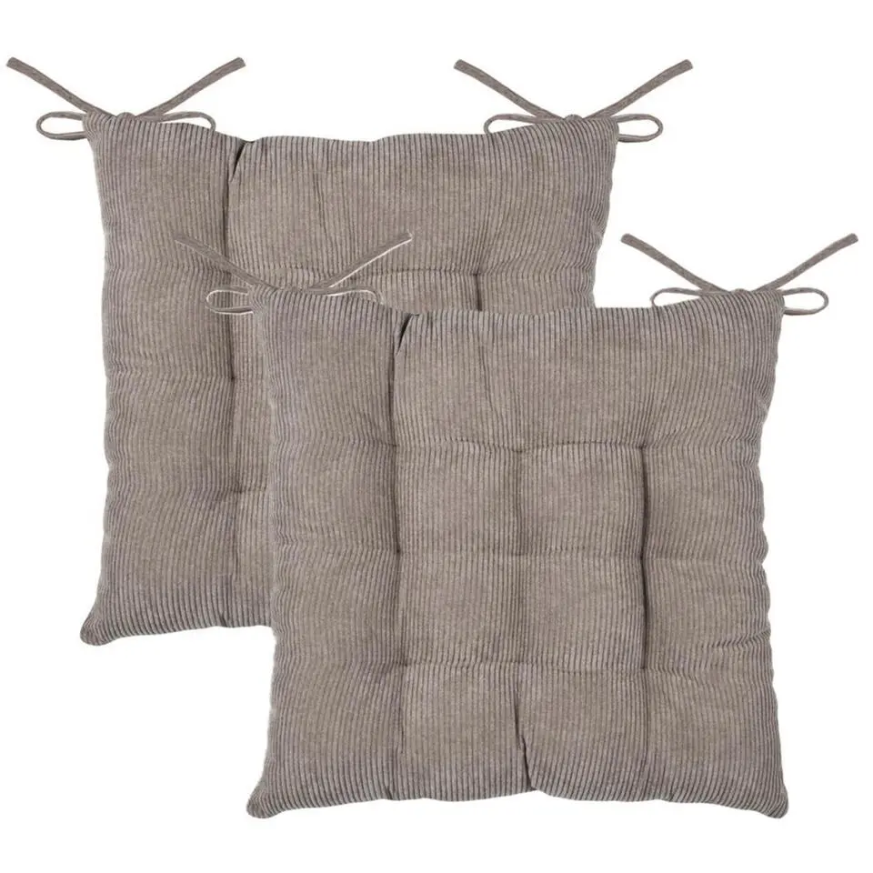 Stof Textile stoelkussen - beige - 38 x 38 x 5 cm