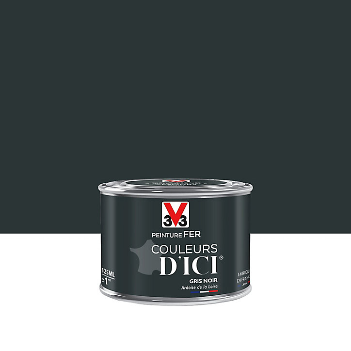 Peinture extérieure fer Couleurs d'ici gris noir Velours V33 0,125L