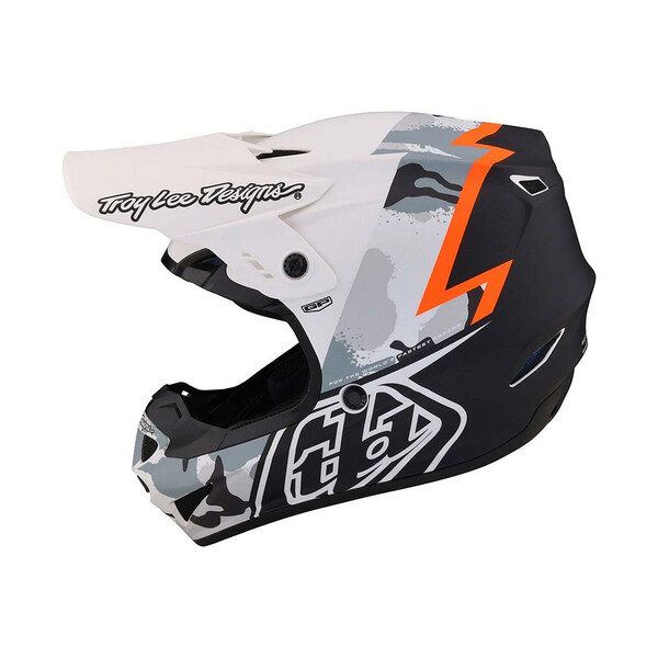 Troy Lee Designs - Casque GP Volt Camo Blanc / Camouflage Gris / Noir