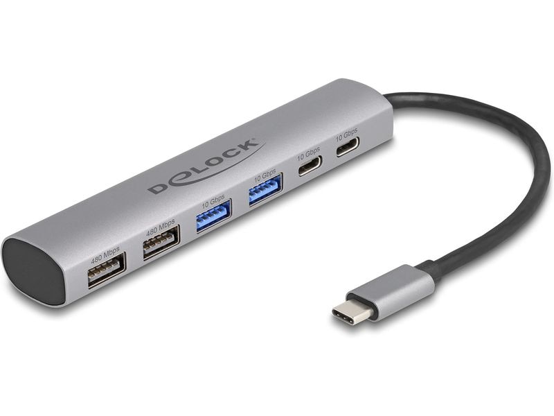 Delock USB-Hub 2x USB 3.1 Typ-C/1x 3.1 USB Type-A/1x USB 2. Delock USB Hub mit 6 USB Anschlüssen