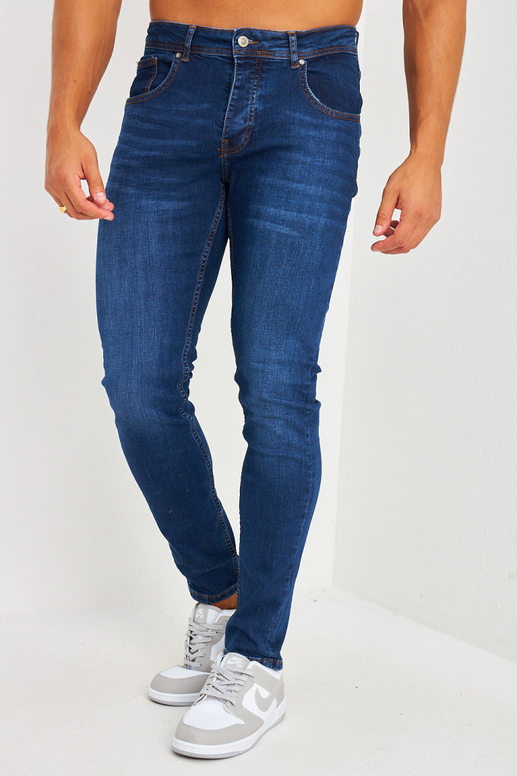 Jean Brentiny bleu foncé uni