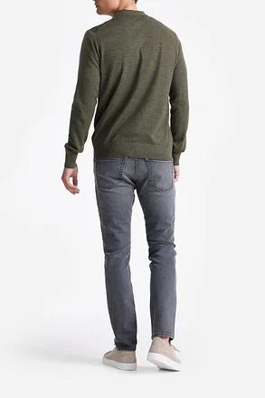 King Essentials The Robert Long Sleeve Poloshirt Merino Army Groen KM111030002-G010T kopen