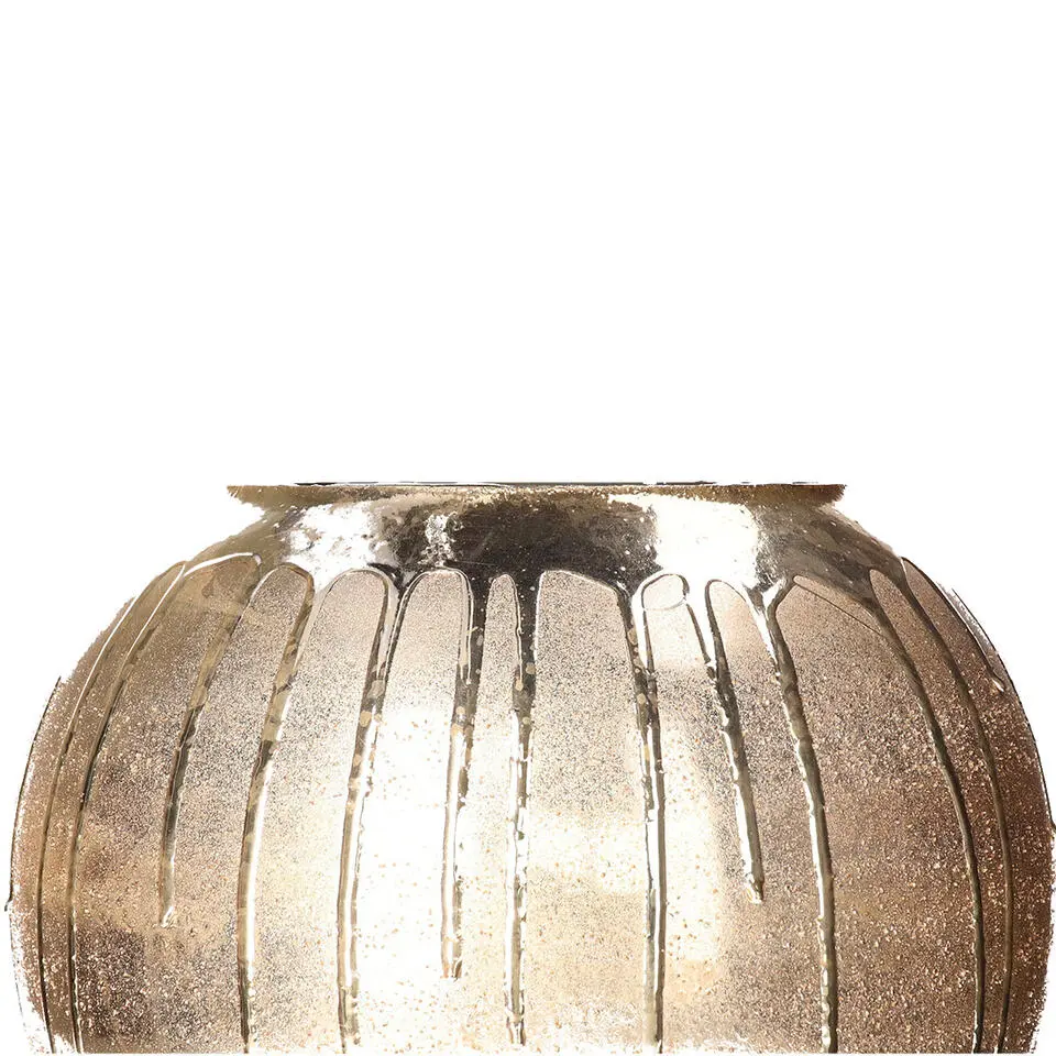 Mega Collections Vaas Oman Drip - goud - glas - D31 x H31 cm