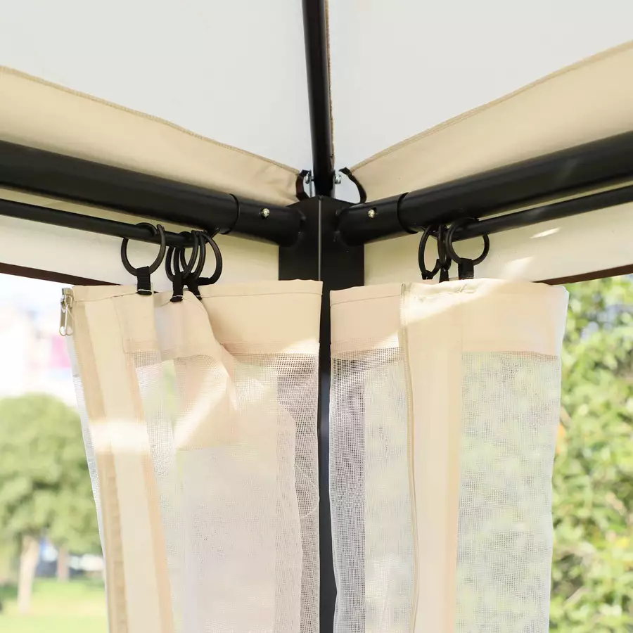 Outsunny Hollywoodschaukel mit Seitenwänden beige, schwarz