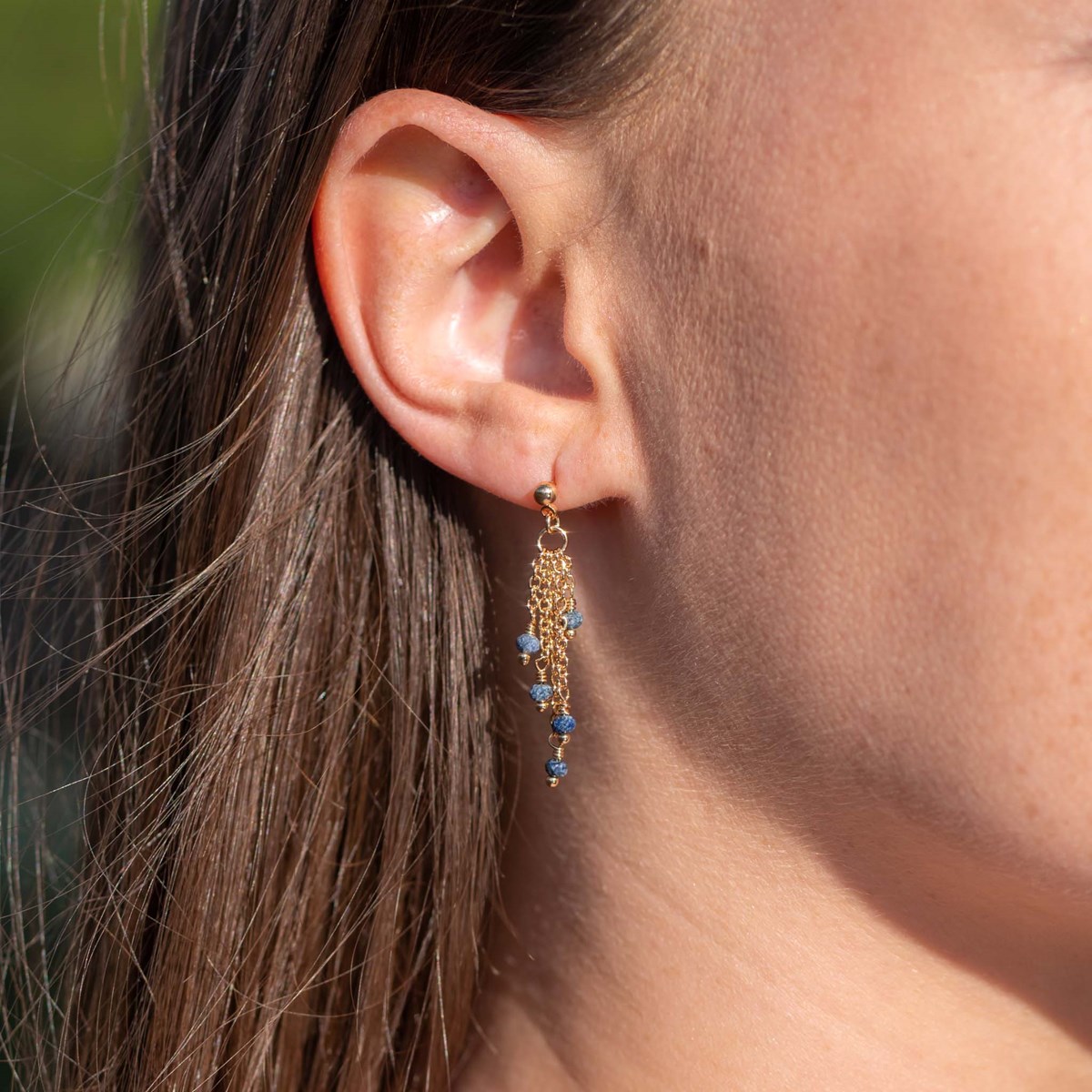 Boucles d'oreilles Bianca en pierres Lapis-lazuli