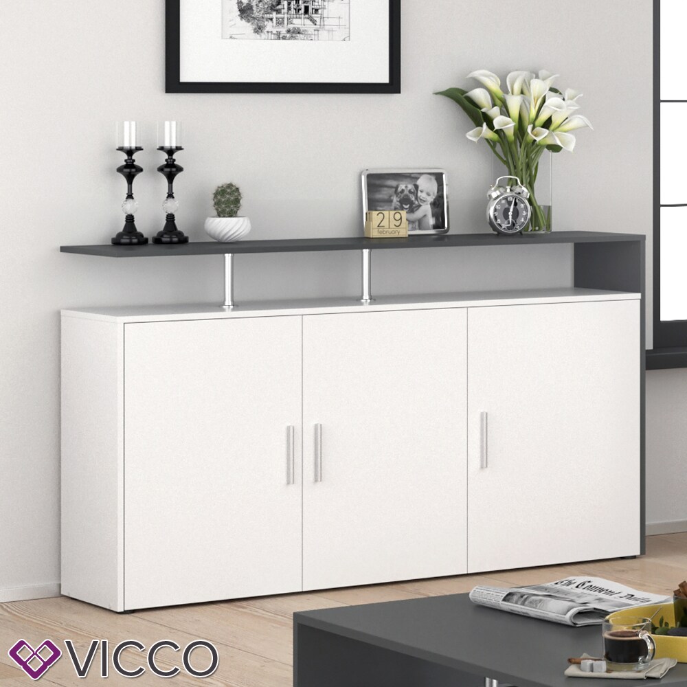 VICCO Sideboard AMATO Kommode Schrank Weiß Anrichte Fernsehschrank TV