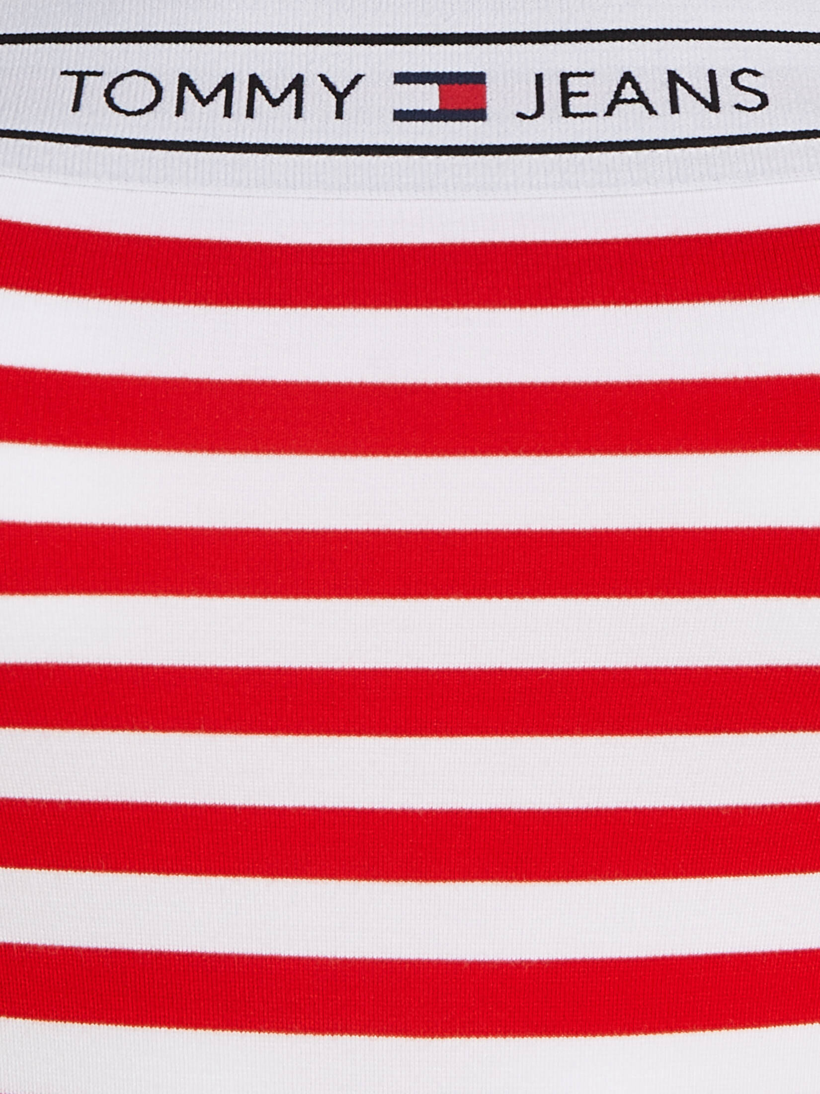 Tommy Jeans| Damen Sommerkleid TJW LOGO TAPE STRIPE TUBE DRESS schulterfrei